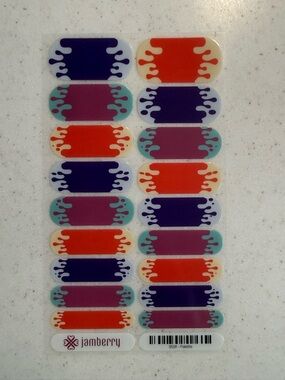 Jamberry Bold Drip Nail Wraps - Orange, Purple, Teal, Pink, White